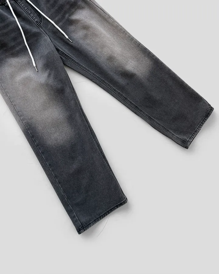 [~2XL] 마블 소프트 워싱 허리 밴딩 와이드 일자핏 데님 팬츠 바지 상세 이미지 44