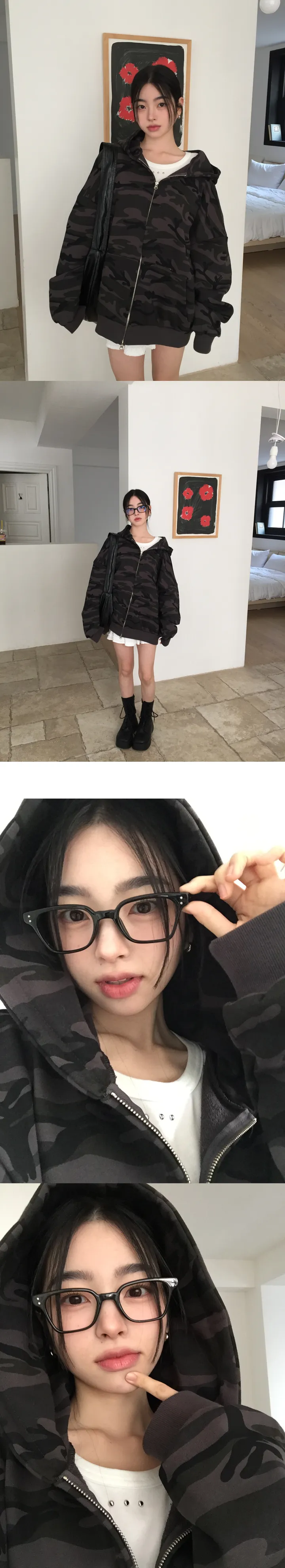 [MD소장🖤/강력추천] 덱스 카모 오버핏 후드 집업-3color 상세 이미지 4