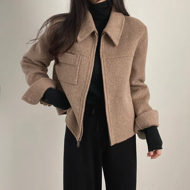 (오버핏,울100) 보들 데일리 핸드메이드 숏코트 상세 이미지 9
