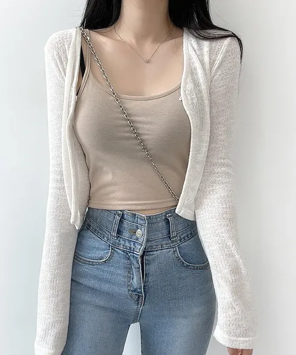 [말라보이는핏/후기인증] 여리 버튼 크롭 가디건(2col)