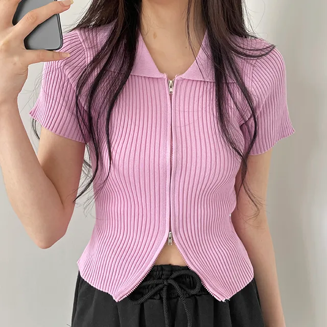 1+1할인[미친핏감!!/투웨이집업] 예쁜컬러가득 카라 스판골지니트 슬림핏 투웨이집업 상세 이미지 18