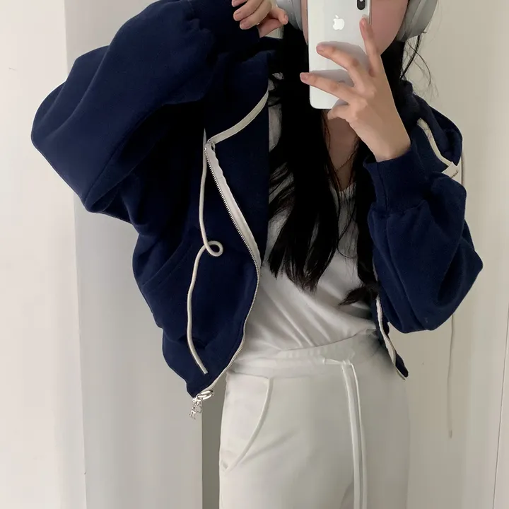 [완전인기✨/백염컬러 당일출고!] 자체제작 크치Made 꿈에 나온 핏, 투웨이 양기모 크롭 후드집업 ver 아우터 자켓 - zipup 상세 이미지 117