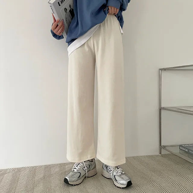 (키작녀,베이직,키큰녀) (기모선택가능!) 포시즌 밴딩와이드팬츠 트레이닝팬츠 4color 상세 이미지 20