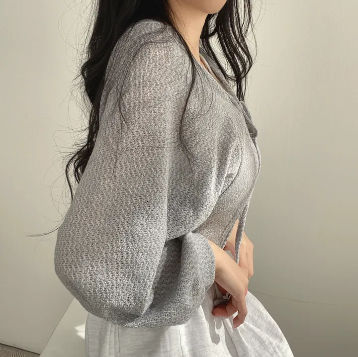 부클 볼레로 크롭 가디건 3color 상세 이미지 14