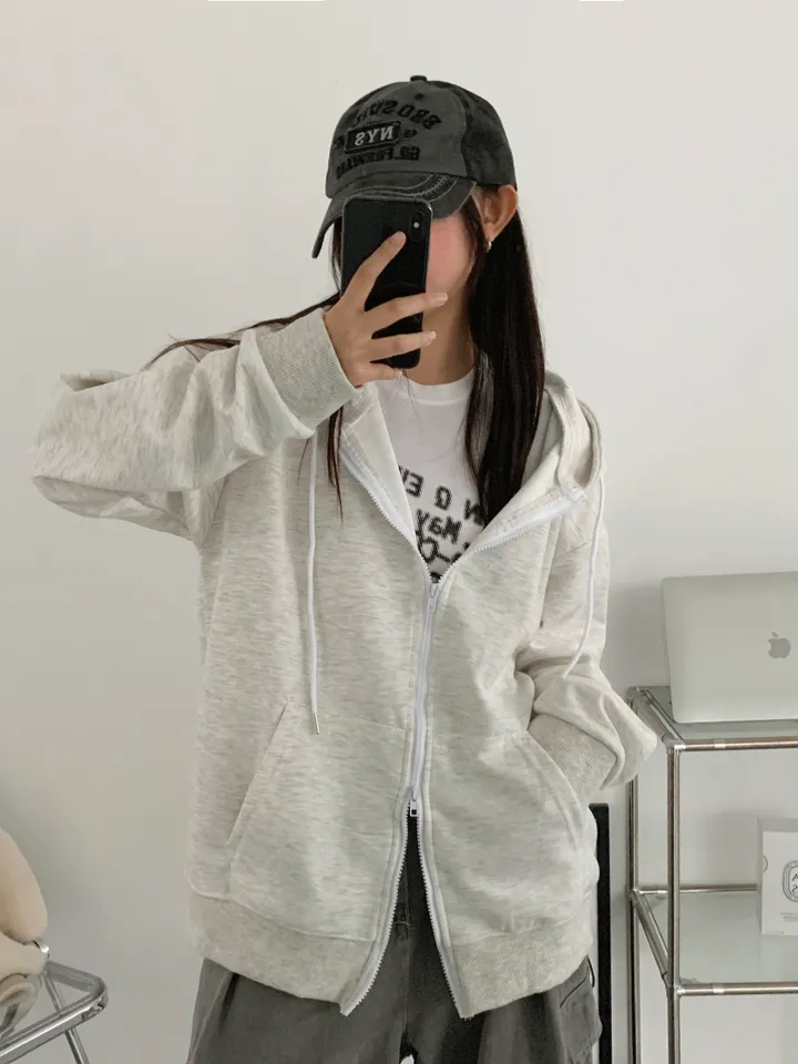 [UNISEX🖤/2사이즈선택(추가금x) 교복템,퀄보장🖤 투웨이집업 오버핏 기본 데일리 후드집업 남녀공용 커플템] 올데이투웨이후드집업 상세 이미지 12