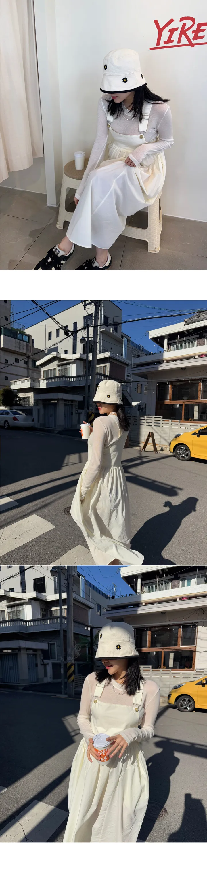 🧡끌랑 단독진행/당일발송🧡 플라워 자수 벙거지 모자 버킷햇 1color 상세 이미지 2