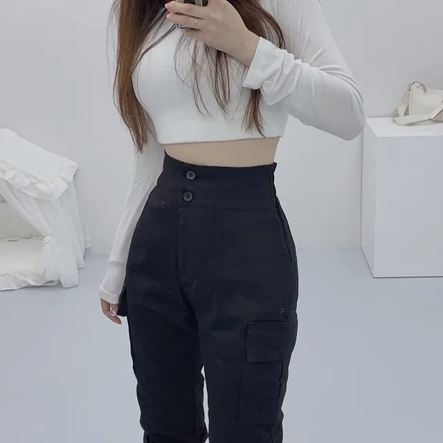 *당일배송!*[핏보장/단독제작]투버튼 올데이 사계절 하이웨스트 뒷밴딩 카고포켓 슬림 조거팬츠 상세 이미지 12