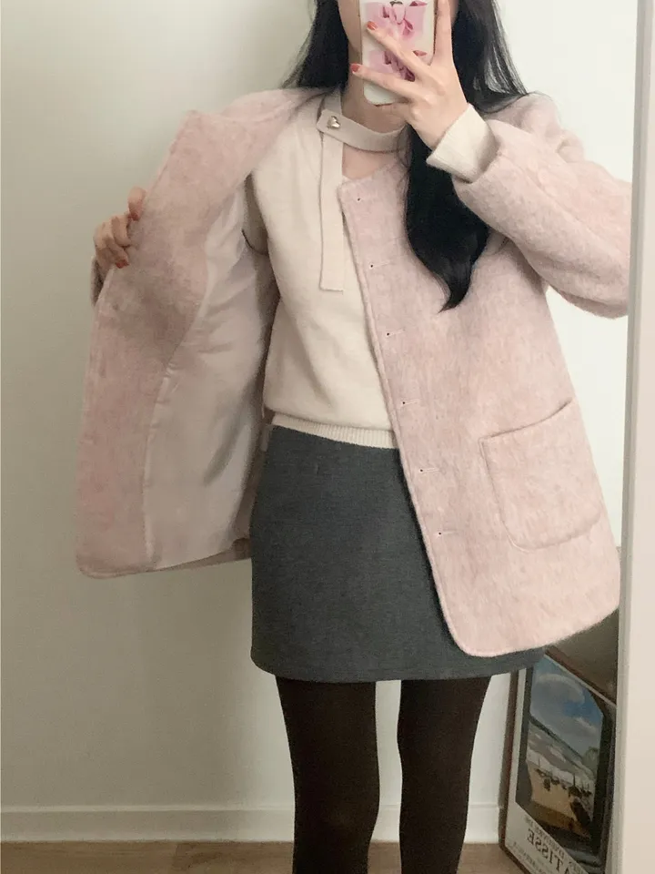 로느 브러쉬 울 코트 상세 이미지 10