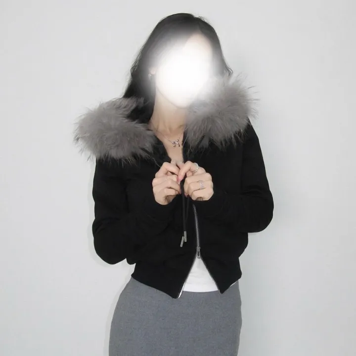[🖤고퀄/핏보장!] 털모자 기모 퍼 크롭 후드 집업 상세 이미지 6