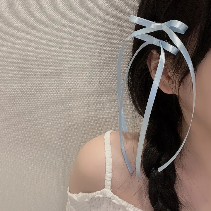 당일🎀/+색상추가/최저가 [자체제작/2,4,6p] 새틴 롱리본핀 7color / 헤어핀 머리핀 집게핀 리본 발레코어 공주 체육대회 워터밤 뉴진스 제니 우정 커플 포인트 z005 상세 이미지 22