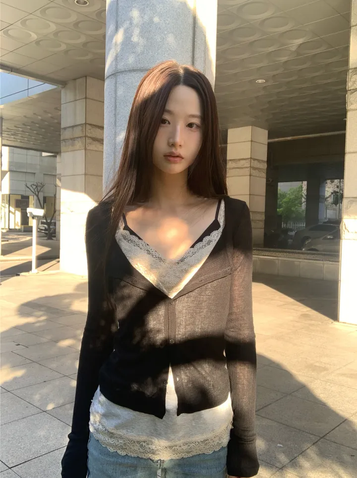 민소매 모델 착용 이미지-S1L14