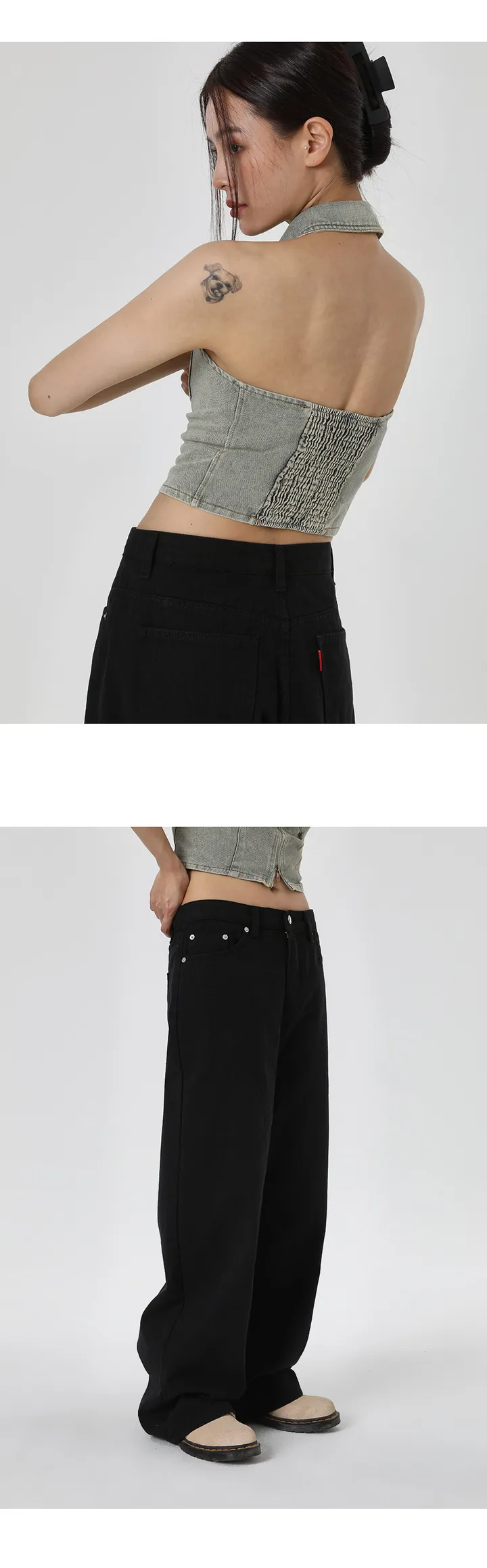 [5만장판매] (UNISEX) 미런 와이드 코튼팬츠 (바지 긴바지 캐주얼 맥시 남녀공용 코튼 데일리 대학교 개강룩 새학기 봄) 상세 이미지 4