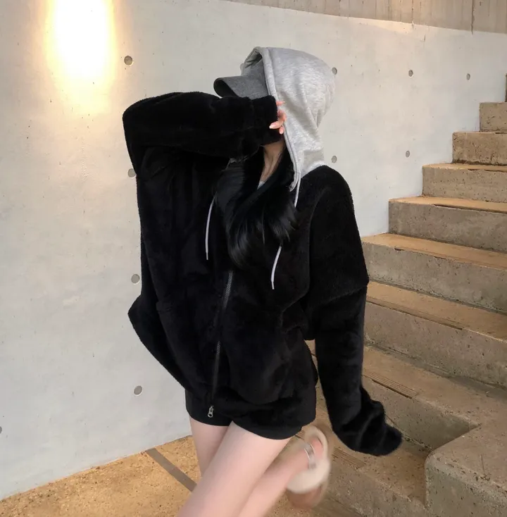 당일🚀[보온성갑/남여공용] 포근 양털 보들 플리스 투웨이 집업 곰돌이 후드 후리스 상세 이미지 19