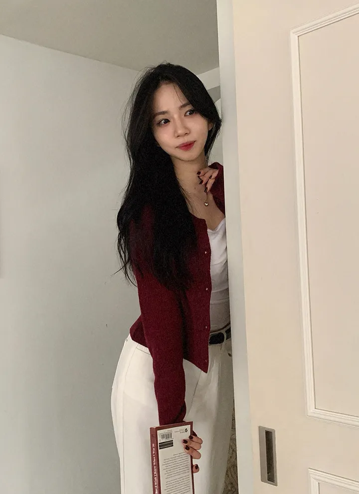 1+1할인🐰[루즈핏🤍] 베리 골지 라운드넥 가디건 상세 이미지 15