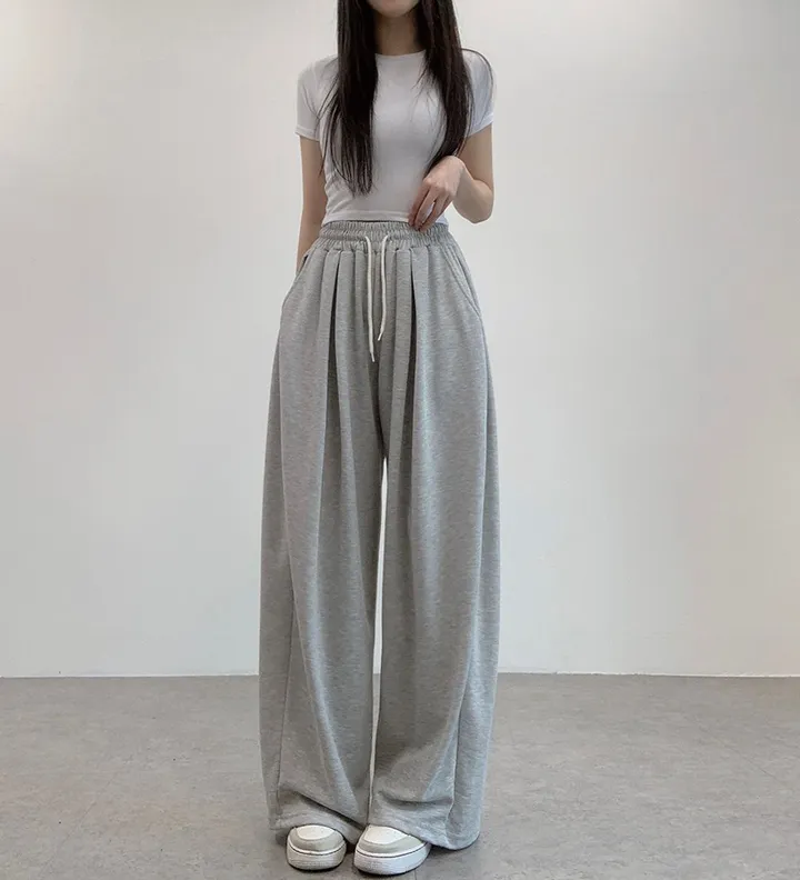 [기장선택/사계절팬츠] 루크 더블 핀턱 와이드 밴딩 롱팬츠 트레이닝 팬츠 4color 상세 이미지 13