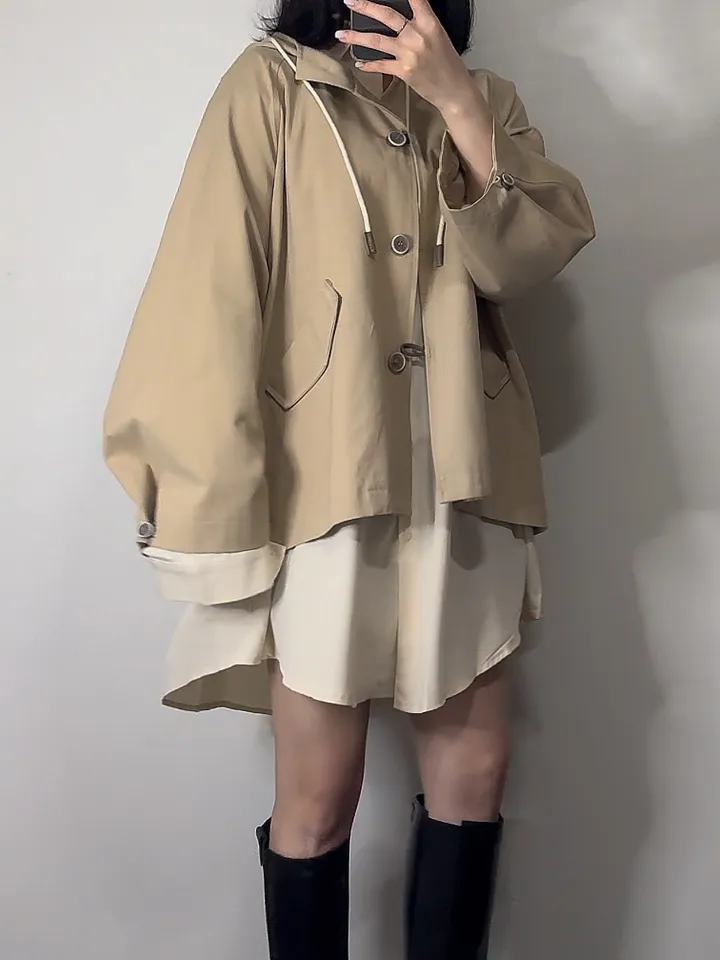 [🤍당일출고🤍/아방핏제대로2color/고퀄리티] 프리미엄 하프 후드 트렌치 야상 코트 자켓 상세 이미지 11