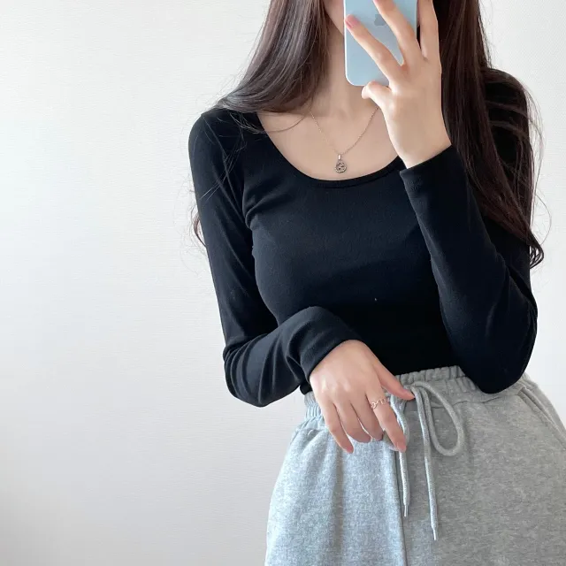 (4color/소장필수)기본 스퀘어넥 긴팔 -t 상세 이미지 48