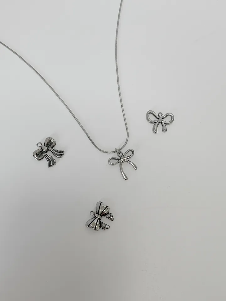 🖤주문폭주🖤 써지컬스틸 뱀줄 리본 목걸이 (4type/3size) 상세 이미지 7