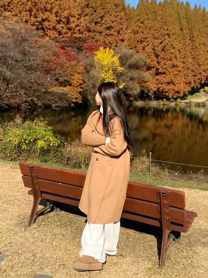 [울 100%/ 핸드메이드] 일렌 울 모 롱 코트  키작녀 카라 버튼 베이지 그레이 블랙 상세 이미지 10