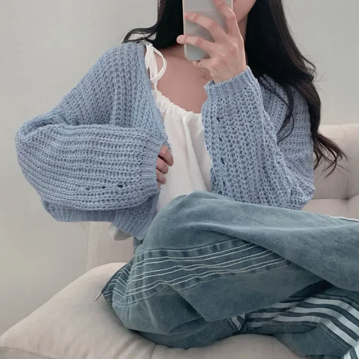 [아방🤍/new신상!]누가봐도 아방핏, 왕크롭 썸머 린넨 부클 원버튼 루즈핏 가디건 상세 이미지 35