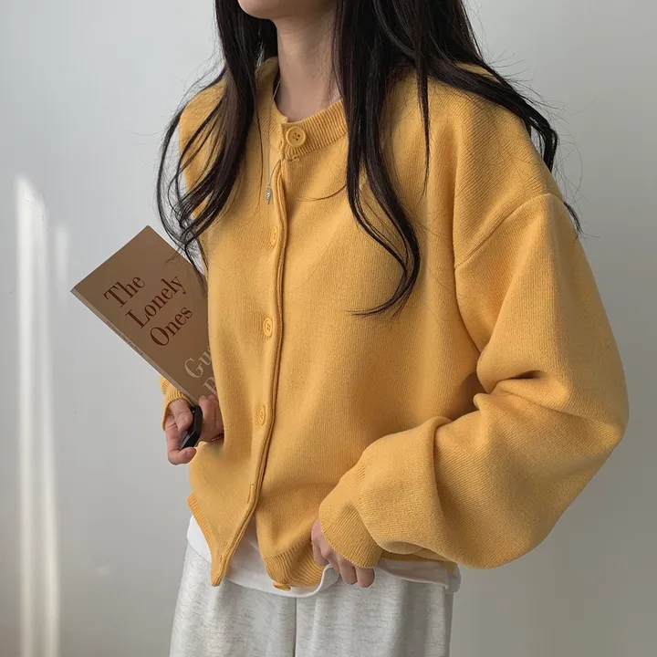 [ 데일리/무려~12컬러 ] 가을 겨울 포포 도톰 라운드 가디건 상세 이미지 58