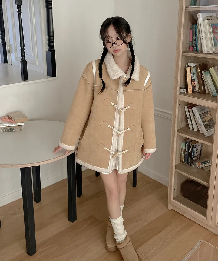 [최저가💗떡볶이코트🤎] 멘지 스웨이드 양털 하프 떡볶이 코트 겨울 / 연말룩 크리스마스 겨울아우터 겨울코트 양털자켓 패딩 뮤잉 상세 이미지 11