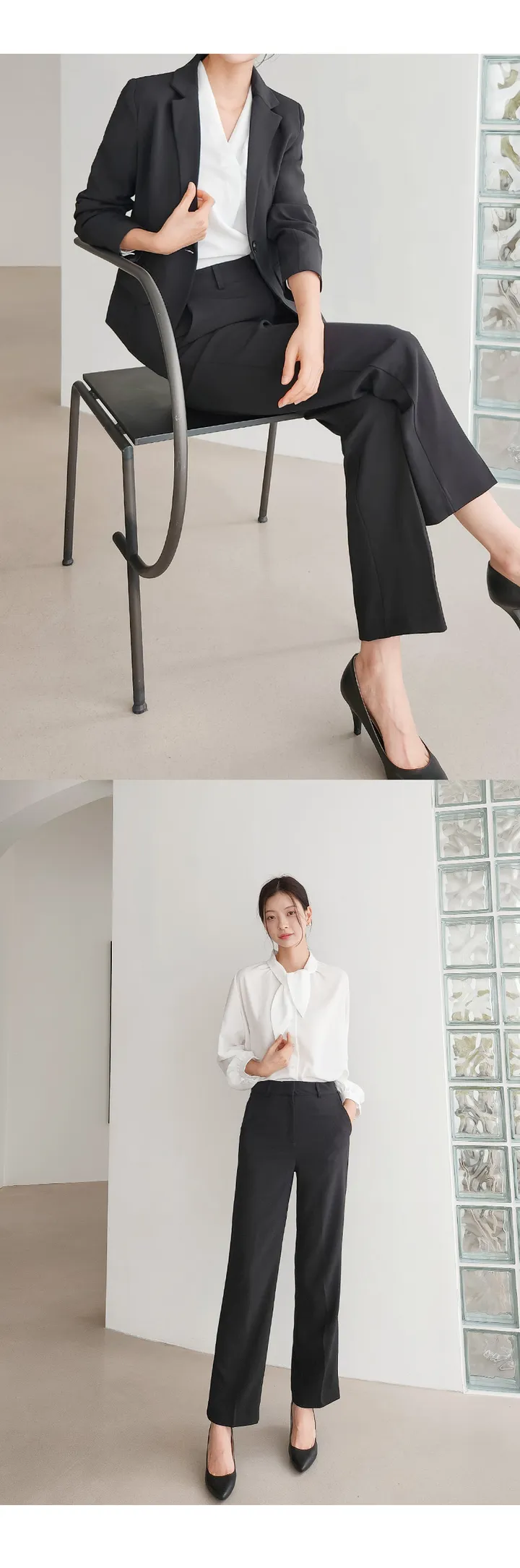 [2만장판매 가성비 바지정장세트] 44~100(XS~3XL) 면접복장 유니폼 발표의상 블랙 상세 이미지 31
