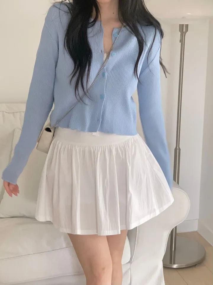 레이 여름 린넨 골지 크롭 라운드 긴팔 가디건 (9color) [ 봄 여름 살안타템 데일리룩 기본 베이직 ] 상세 이미지 37