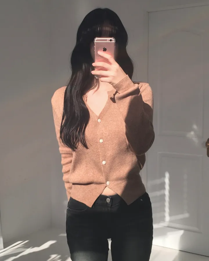 [신상/캐시미어🪡] 로제 여리핏 베이직 브이넥 니트 가디건 5colors 상세 이미지 20
