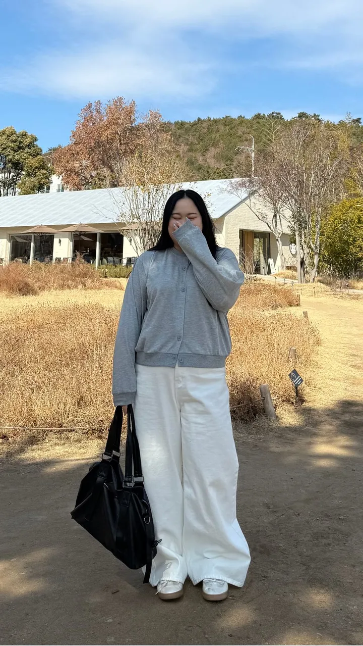 버튼 쭈리 가디건 빅사이즈 셔츠 레이어드 하기 좋은 아우터 간절기 가디건 상세 이미지 19