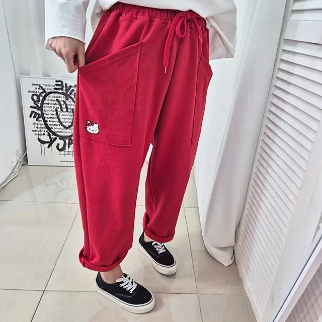 [~99SIZE]캐릭 자수 밴딩배기팬츠 상세 이미지 9
