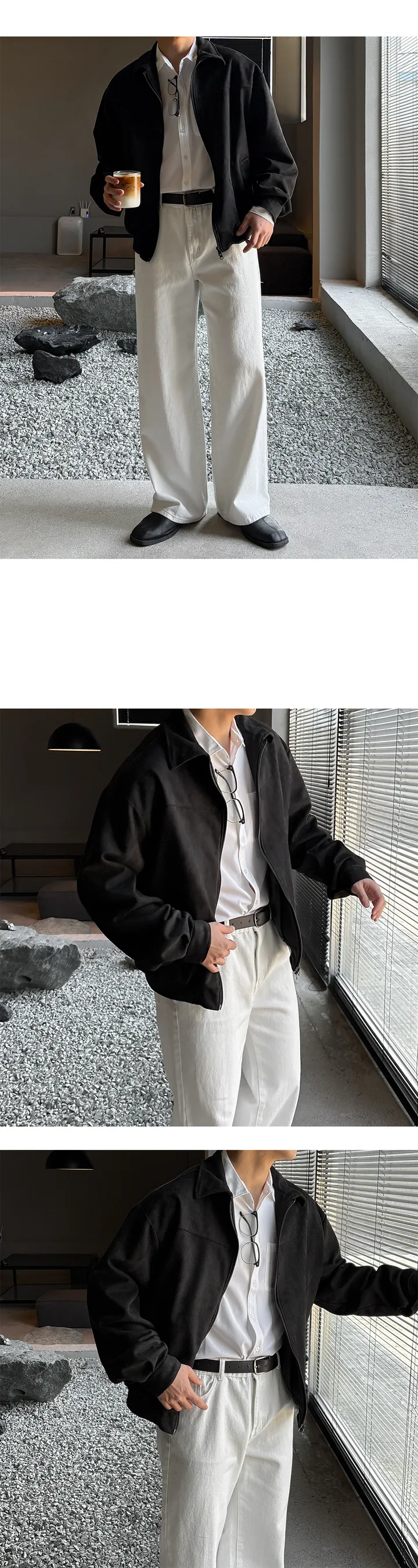 [1+1할인/당일출고] 투웨이 절개 스웨이드 오버핏 크롭 자켓 상세 이미지 18