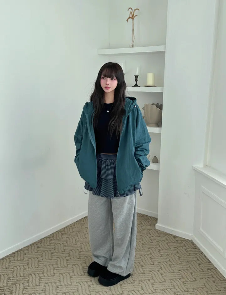 *여름가능ღ [UNISEX] 리사 후드 바람막이 점퍼 시스루 박시 윈드브레이커 (6color) 상세 이미지 6