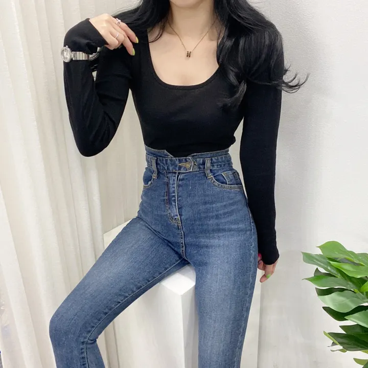 🚀당일발송🚀[묶음할인/데일리템] 봄 가을 디아 카야 둥근 스퀘어 긴팔 티셔츠 이너티 상세 이미지 33