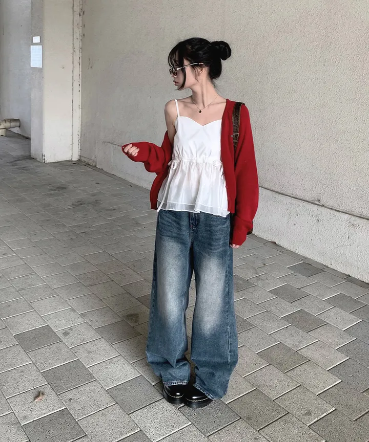 [데일리🫧벚꽃룩] 부코 펜던트 브이넥 니트 가디건 봄 가을 / 벚꽃룩 개강룩 데이트룩 여름가디건 여름니트 클래식블랑 상세 이미지 18