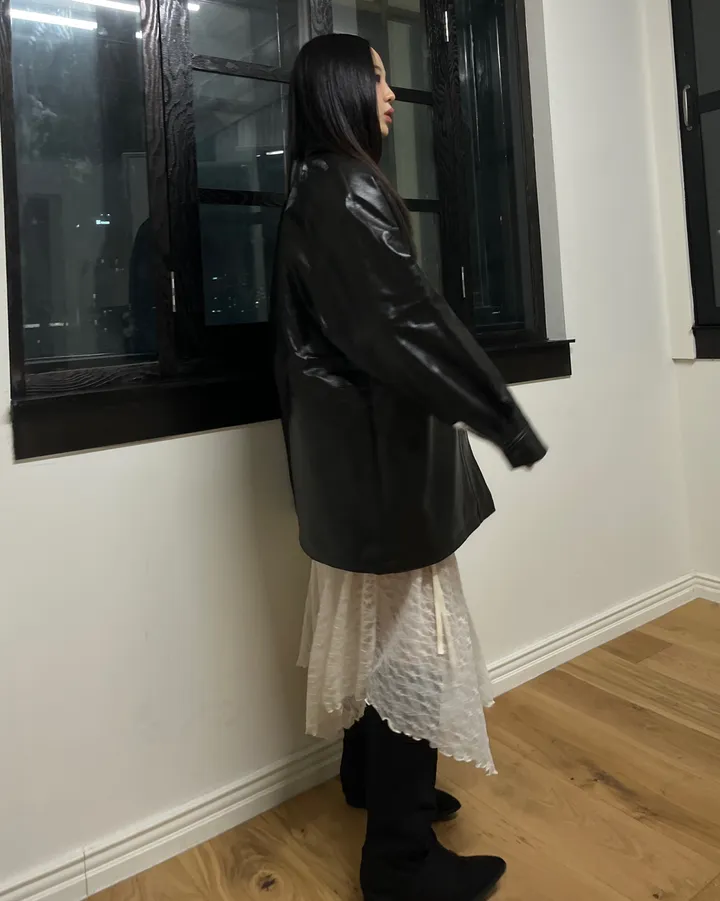(2color) 덤블 레더 야상 하프코트 상세 이미지 15