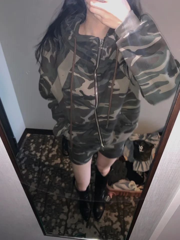 시니컬 카모 사선절개 후디zp 🪽🖤(기모) 상세 이미지 6