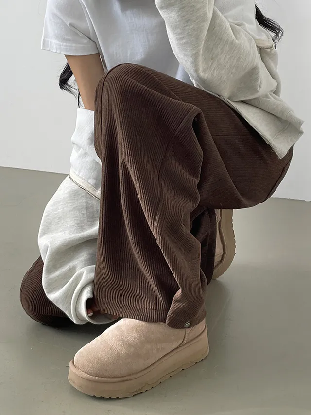 [한파대비/3기장~2XL!] 스냅버튼 융기모 코듀로이 골덴 폴딩 와이드팬츠 4color 상세 이미지 25