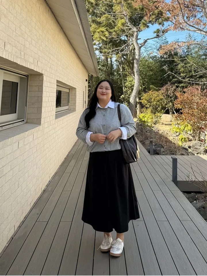 버튼 쭈리 가디건 빅사이즈 셔츠 레이어드 하기 좋은 아우터 간절기 가디건 상세 이미지 13