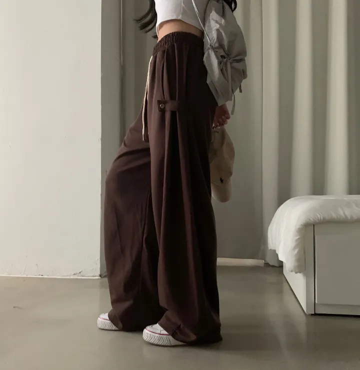 Made [봄컬러추가/🤍숏,롱!] 비어 사이드스냅 비죠, 버튼 롱와이드 트레이닝 추리닝 밴딩팬츠 - 12color 상세 이미지 16
