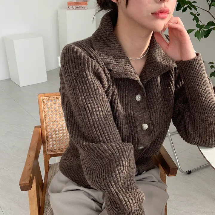 [주문폭주🔥BEST🤎/6col/고퀄리티] 미엘 캐시니쥬 카라 폴라 니트 가디건 상세 이미지 6