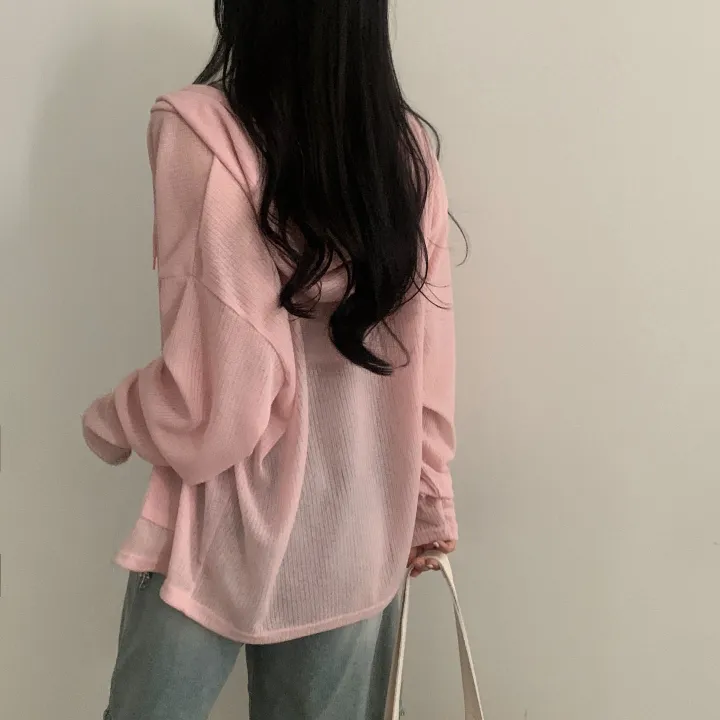 [여름아우터!/은은한비침] 한여름까지 필요한 투웨이 시스루 니트 후드집업,점퍼 - 5color 상세 이미지 15
