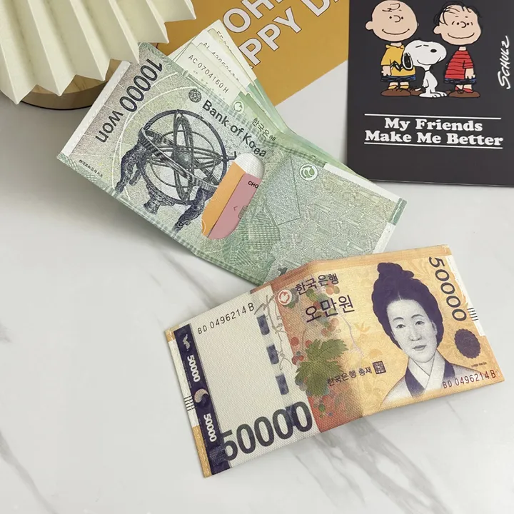 [2개구매할인!] 슬림 만원 오만원 지폐 반지갑 용돈봉투 명절 어버이날 생일선물 웃긴선물 상세 이미지 17
