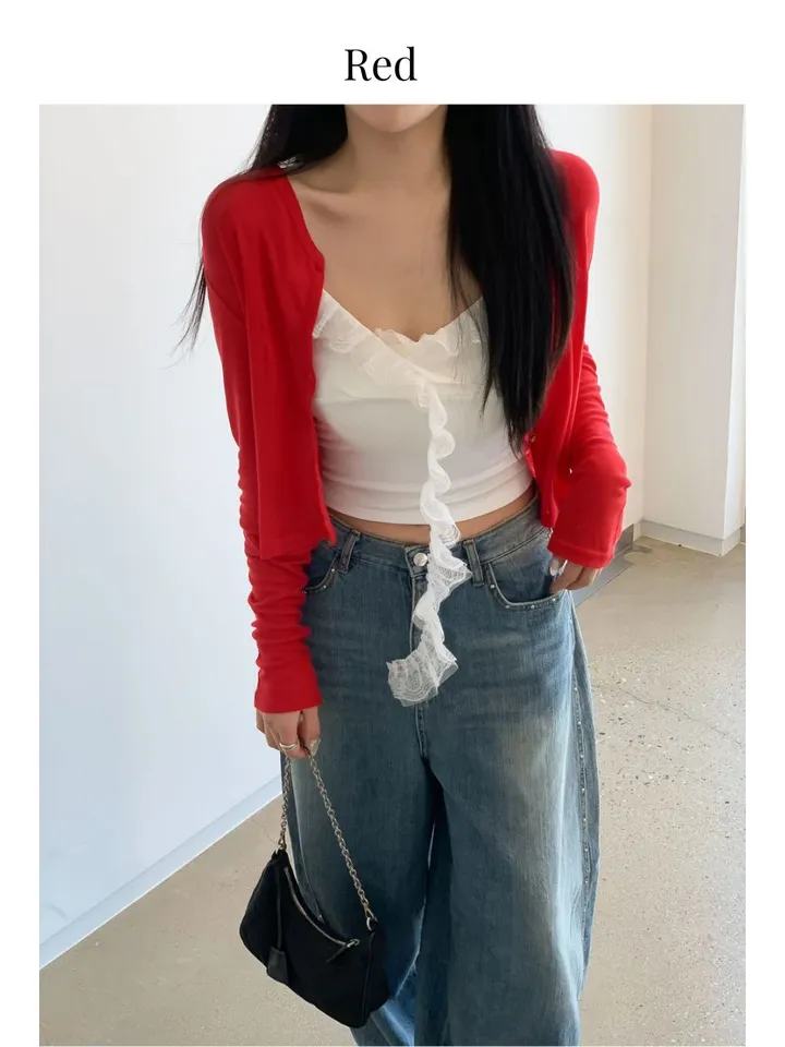 ❤‍🔥텐셀 가디건 세미크롭 여리핏 봄 여름 간절기 살안타템 상세 이미지 26