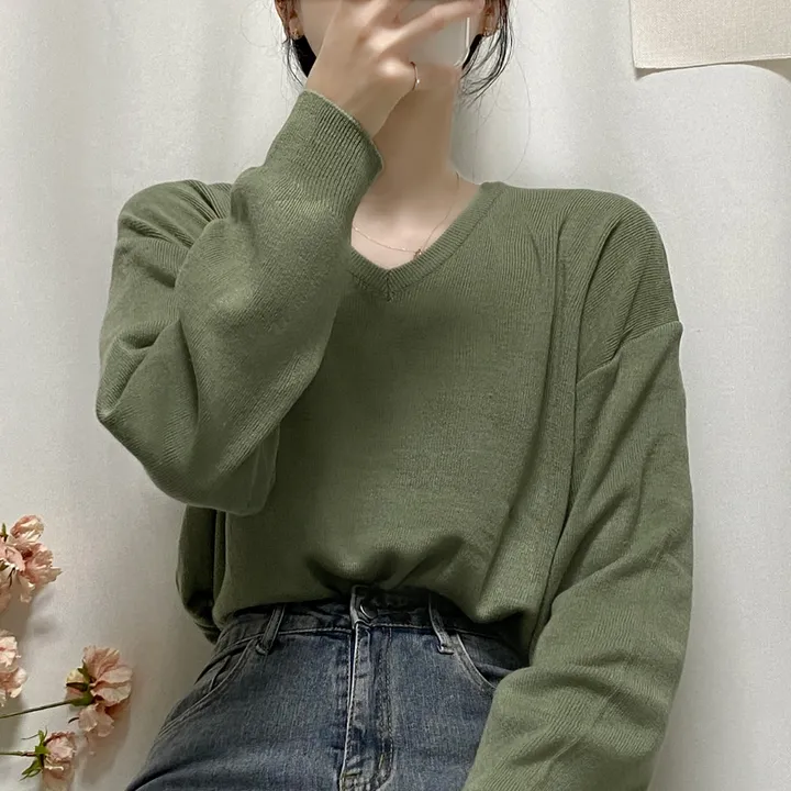 [1000장돌파💛/니트맛집/] V넥 베이직 기본 니트 10color 상세 이미지 31
