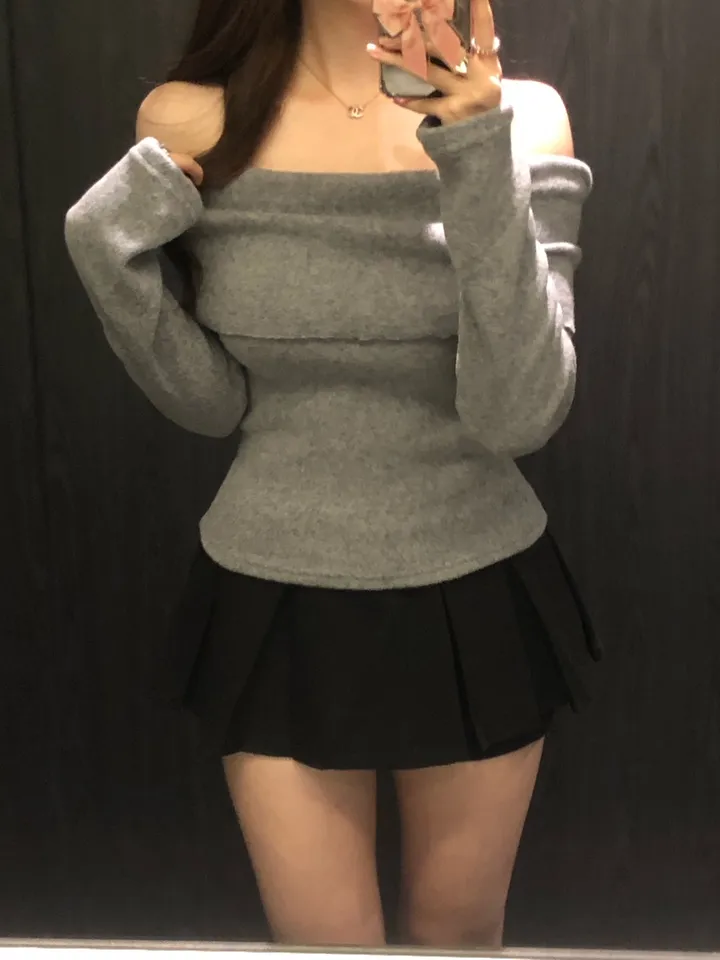 +특가할인✨ [봄신상/팔뚝살소멸핏] 기본충실! 로제 오프숄더 슬림 니트 긴팔 티셔츠 knit (*핏,컬러완벽 *흘러내림X) 상세 이미지 68
