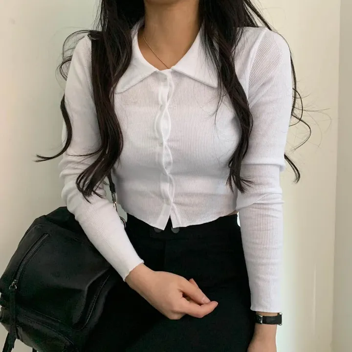 [가격실화?] 카라 크롭 단추 골지 가디건;3col 상세 이미지 9