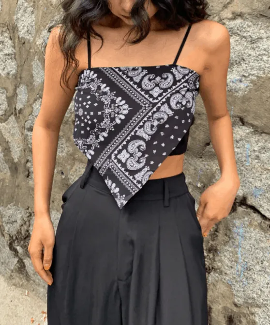 [당일출고] 반다나 페이즐리 뷔스티에 나시 스카프 탑 (비치웨어 여름휴가 바캉스 휴양지룩 공연의상)