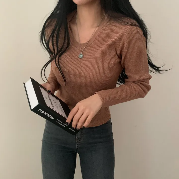 [기본 이너템] 날씬해보이는, 라운드 골지니트 ;5col 상세 이미지 36