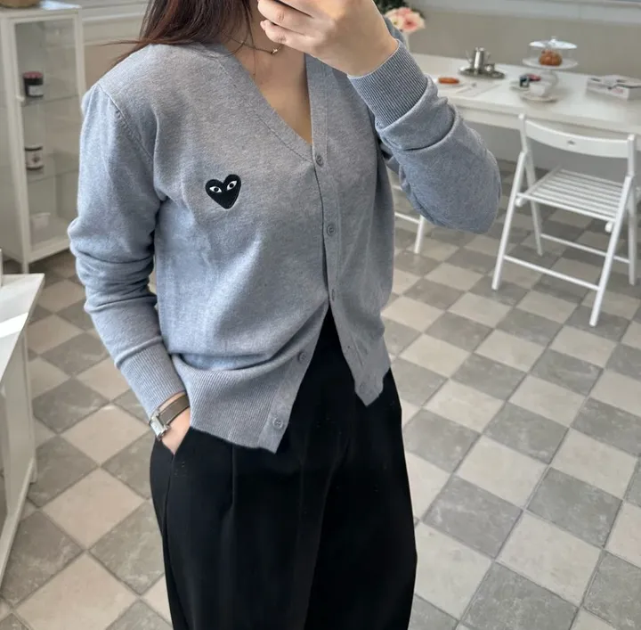하트 가디건 브이넥 데일리 빠른출고 4color 상세 이미지 9